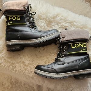 London Fog Black and Grey Winter Boots